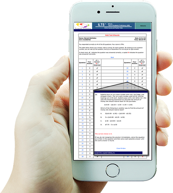 ILTS TAP prep program on mobile phone