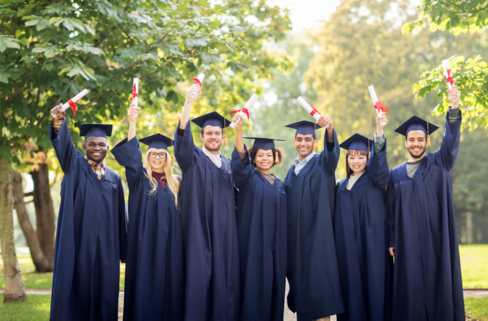 College graduates celebrating